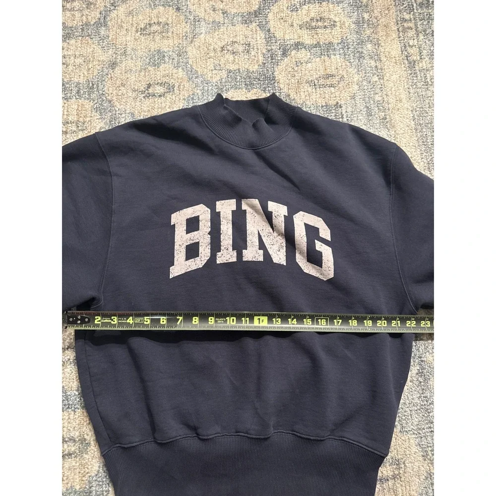 Anine Bing Bradie Sweatshirt in Navy Size Small Excellent Condition - Picture 3 of 6